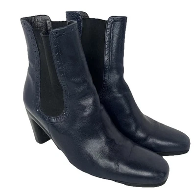 Arche ботинки женщин 8 EU 6 темно-синий кожаный лодыжки французский ботинок богемное - Изображение 1 из 4