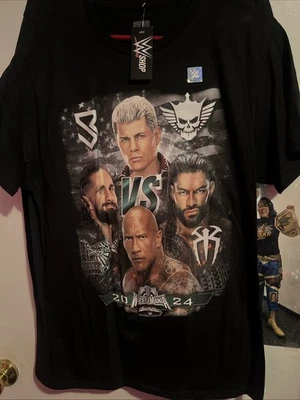2024 WWE WRESTLEMANIA 40 authentic Sz L ROCK ROMAN CODY SETH Rollins shirt - Image 1 of 4