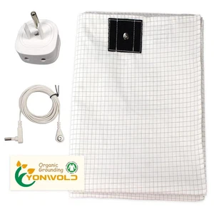 Sábana bajera orgánica 10 % plateada para terapia de sueño en cama con seguridad - Imagen 1 de 4