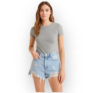 EUC BDG Girlfriend hoch geschnitten ausgefranste Jeansshorts Größe 25 - 101 - Bild 1 von 6