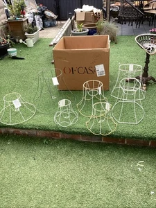 Job Lot Bundle Of Lamp Shade Wire Frames Reupholstering Refurbishing x7 Various - Picture 1 of 20