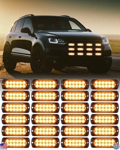 14 Stück Bernstein 12 LED Stroboskop Lichter Not Warnblinkleuchten für Abschleppwagen 12-24V - Bild 1 von 6
