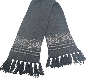 Women's Junction West Wool Snow Flake Star Winter Scarf Gray 60" x 8" - Picture 1 of 5