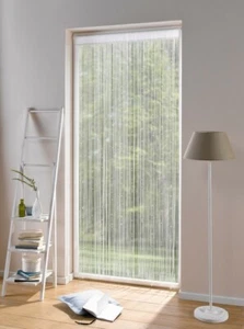 Faden Vorhang Perlen Türvorhang Balkon Gardine weiß - Bild 1 von 3
