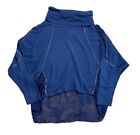 Belle France Turtleneck Blouse Silk Shirt Women’s Small Made in Italy NWT Blue