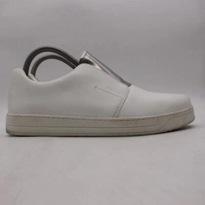 Prada Women's Size EU39.5 Slip On Sneakers White Leather Silver Sneakers - Image 1 of 4