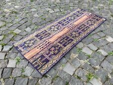 Patchwork Wool Bohemian rug, Runner Handmade rug, Turkish rug | 1,9 x 4,7 ft