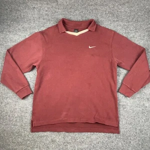 Vintage 90s NIKE Sweatshirt Men's Extra Large Burgundy Preppy Golf - Picture 1 of 10
