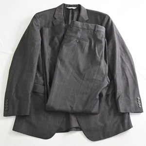 Samuelsohn 42R 36x32 Brown Glenn Check Super 130s Wool Gable Mens Suit - Picture 1 of 12