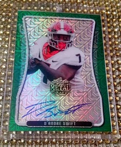 #*2/4* AUTO 2020 Leaf Metal DRAFT D'Andre Swift RC GREEN💚MOJO Lions RARE - Picture 1 of 4