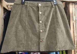 Stretch Mini Shirt Celebrity Pink Corduroy Women Skirt Button Front  13 31 ECU  - Picture 1 of 13