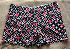 Crown & Ivy Size 16 Navy & White Pink Star Fish Button Shorts - Picture 1 of 7