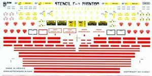 Aztec Decals 1/48 McDONNELL DOUGLAS F-4 PHANTOM II GENERIC STENCILS - Picture 1 of 1