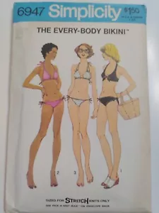 Bikini Swimsuit Two Piece M 12 14 Simplicity 6947 Sewing Pattern VTG 70s Body - Picture 1 of 9