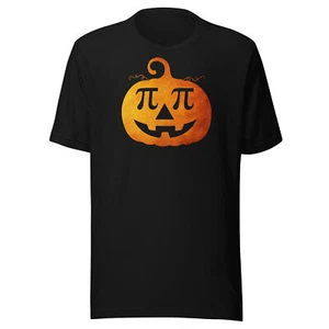 Pumpkin Pie T-Shirt - Halloween Jack-O-Lantern Design Pi Spooky Season Carving - Picture 1 of 9