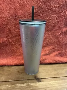 NEW 2021 Starbucks Matte Iridescent Mermaid Tail Cold Cup Venti Tumbler 24 oz - Picture 1 of 5