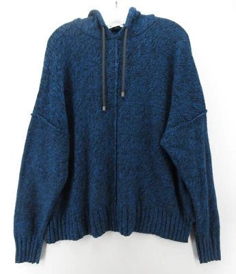 Suéter T Alexander Wang Mujer Pequeño Azul Mezcla de Lana Sudadera con Capucha Pullover De Gran Tamaño Foto 1 de 4