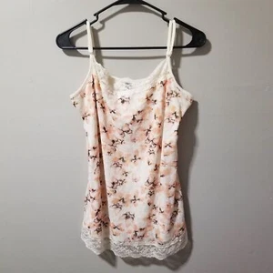 Maurice's Vintage Y2K Lace Trim Butterflies Tank Top XL Cottagecore Fairy XL - Picture 1 of 9