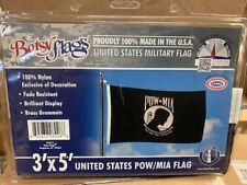 Pow Mia 3'X5' Nylon Flag Us Military Flag Fade Resistant Black Gray Betsy Flags