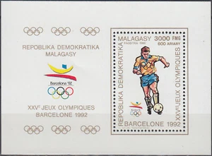 Madagascar S/S Olympic Games Barcelona '92 1989 MNH-5 Euro - Picture 1 of 1