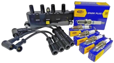 kit bobina accensione + candele cavi auto fiat qubo 1.4 kw 57 natural power gpl - Immagine 1 di 4