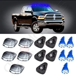 5 Smoke Cab Roof Running Marker Light + Blue LED For Ford F-250 F-350 Super Duty - Foto 1 di 12