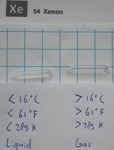 liquid Xenon in quartz ampoule ~ 26 x 4 mm element 54 sample - Picture 1 of 1