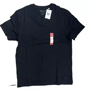 Guess Jeans Connor Sut Henley Style No Button Shirt Men Medium BNWT Black - Picture 1 of 2