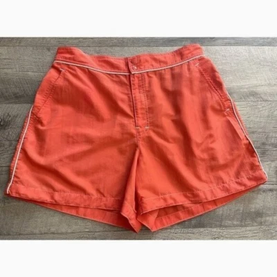 Catalina Pantalones Cortos Mujer Grande Naranja Nylon Bañador Bolsillos Elásticos Tubería Años 90 Foto 1 de 4