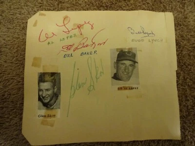 DETROIT RED WINGS AUTO BK PG BUD LYNCH DUTCH RIEBEL JOHNNY WILSON  AL LOPEZ HOF - Image 1 of 2
