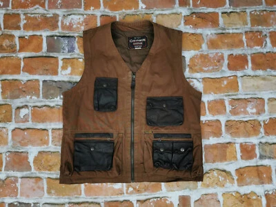 Chevignon Vintage Denim Hunter Leather Vest Braun Casual Size: L Tip Top - Image 1 of 4