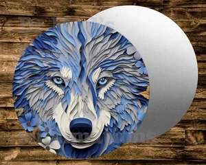 Gepflegtes WOLFSGESICHT rundes Schild Kränze Basteln & Miniaturen Projekte - Bild 1 von 1