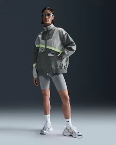 NWT $130 Nike Sportswear Women's Oversized Woven Jacket Gray Small HJ0176-084 - Picture 1 of 7