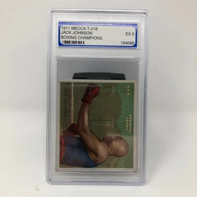 Tarjeta de preguerra JACK JOHNSON 1910 T218 Mecca Hassan Champions vista lateral BOXING HOF Foto 1 de 4