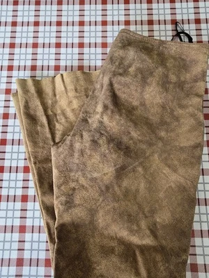 Pantalones de cuero genuino marrón rico vintage Y2K BEBE para mujer tiro medio 8 Foto 1 de 4