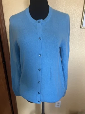 C BY BLOOMINGDALE'S 2-PLY 100% CASHMERE CARDIGAN SWEATER SIZE M - Image 1 of 3