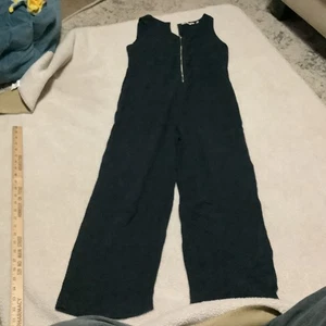 Soft Surroundings Womens XS Gauzy Cotton Mallorca Zip Wide Leg Jumpsuit Blue - Picture 1 of 9