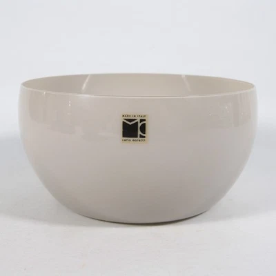 CIOTOLA IN VETRO DI MURANO LATTIMO GRIGIO CARLO MORETTI 18 cm VINTAGE BOWL W375 - Immagine 1 di 4