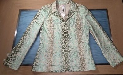 Oscar de la Renta Silk Jacquard Blazer Jacket Woman's Size 12 - Image 1 of 4
