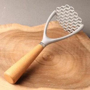Manual Vegetable Smasher Wooden Handle Garlic Press Potato Masher Meat - Picture 1 of 11