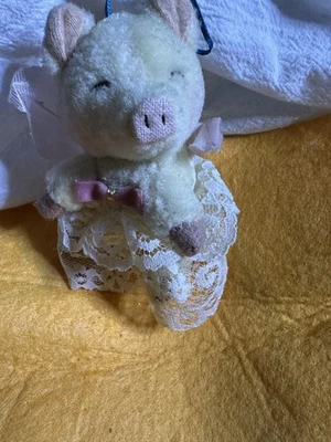 Cerdo mohair Schuco 4" con cola de hilo rosa h1L ubicado h1L Foto 1 de 4