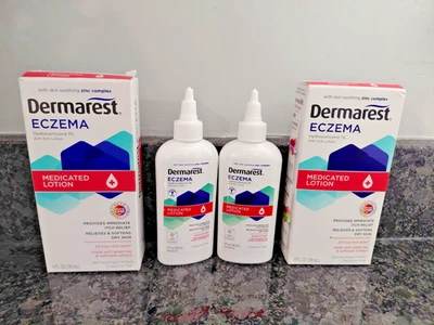 (2) Dermarest Eczema Loción Medicamentada 24 Horas Alivio Piel Seca y Picazón 4 Fl Oz Foto 1 de 4