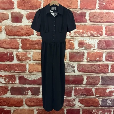 Pantalones Mono Mujer ASOS Liso Negro Recorte Capa Espalda Pierna Ancha Elegante Foto 1 de 4