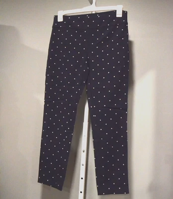 Joe B Mujer XL Azul Marino y Blanco Lunares Leggings Elastizados Cómodos Foto 1 de 3