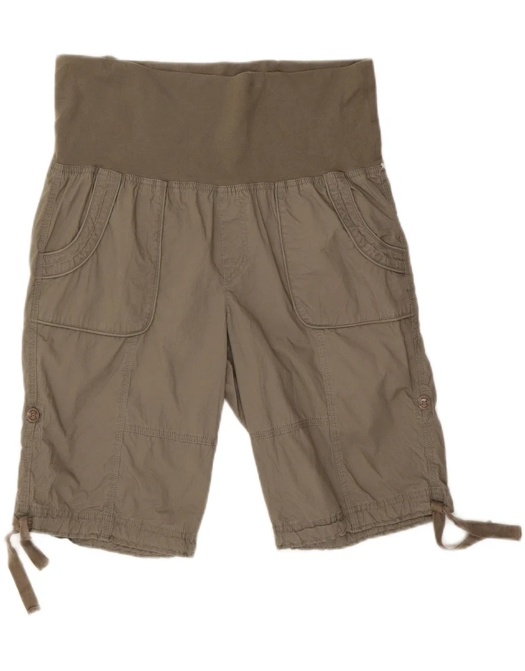 CALVIN KLEIN Womens Maternity High Waist Bermuda Shorts Large W34  Khaki DX33 - Image 1 of 3