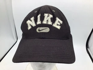 Vintage Nike Hat Arch Spell Out Snapback Hat Cap Black Silver Swoosh S7WDI P4 - Picture 1 of 5