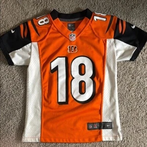 Nike Cincinnati Bengals jersey small 8 black #18 Green youth boy NFL football - Picture 1 of 7
