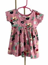 Hanna Andersson Pink Floral Dress Toddler Girls Sz 2 Cotton Fit Flare Cottage