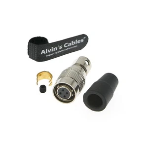 Alvin's Cables Compatible HR10A-7P-4S 4Pin Hirose Female Power Connector Plug- - Zdjęcie 1 z 5