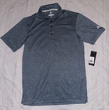 Adidas Golf Polo Shirt Mens Small Navy Blue Striped